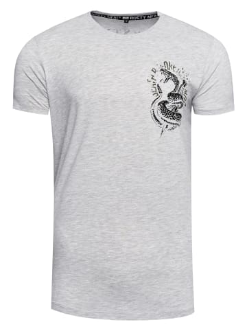 Rusty Neal Rundhals T-Shirt Basic mit Prints in Grau