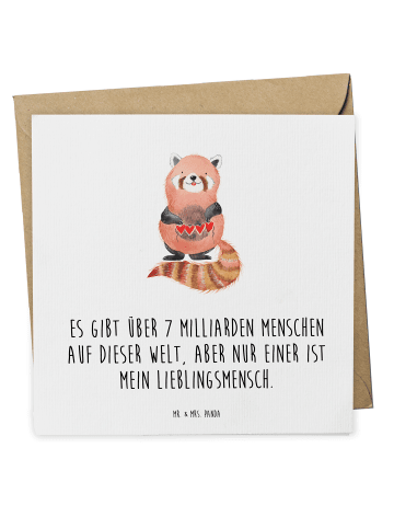 Mr. & Mrs. Panda Geburtskarte Roter Panda mit Spruch in Weiß