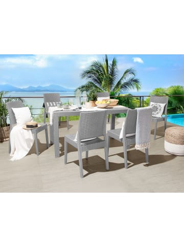 Beliani Esstisch FOSSANO in Grau - (W) 80 x (H) 76 x (L) 140 cm