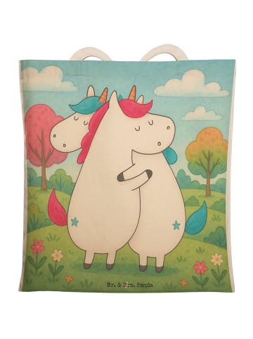 Mr. & Mrs. Panda Stofftasche Einhörner Umarmen Design ohne Spruch in Weiß