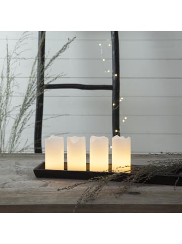 STAR Trading LED Kerzen Advent mit Timer, Fernbedienung, 10cm, weiß, 4er-Set