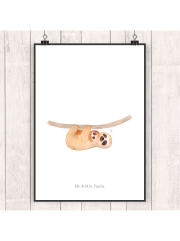 Mr. & Mrs. Panda Poster Faultier Kind ohne Spruch in Weiß