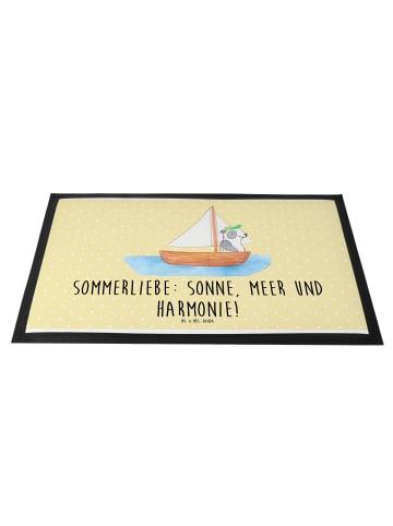 Mr. & Mrs. Panda Fußmatte Sommerliebe mit Spruch in Gelb Pastell