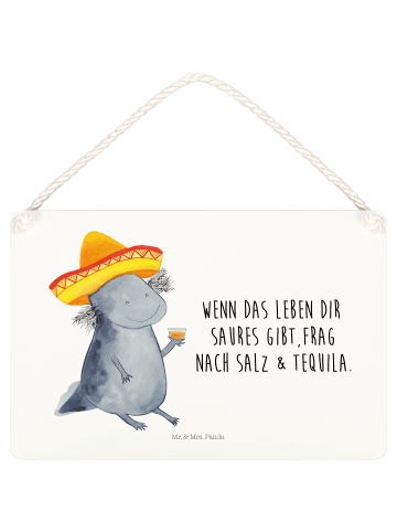 Mr. & Mrs. Panda Wanddeko Axolotl Tequila mit Spruch in Weiß