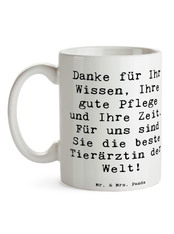 Mr. & Mrs. Panda Pott Spruch Beste Tierärztin mit Spruch in Weiß