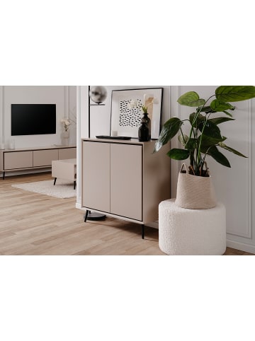 home24 Kommode Adaro in Beige / Schwarz