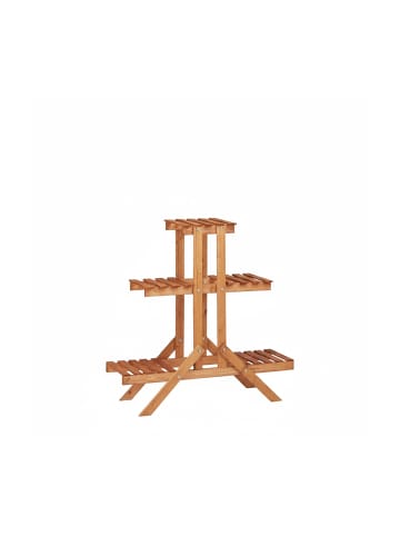 relaxdays Blumentreppe in Hellbraun - (B)83 x (H)82,5 x (T)28,5 cm