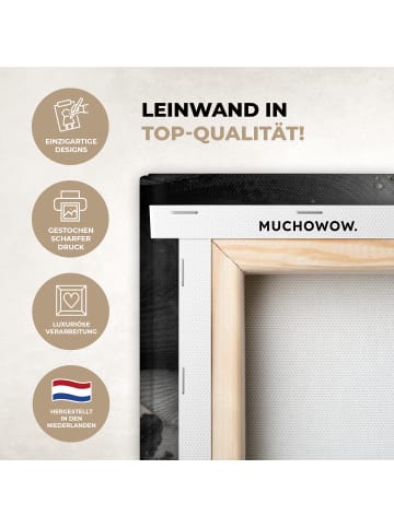 MuchoWow Leinwand bilder Abstrakte Kunst gold grau (BxH)