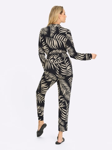 Heine Jumpsuit in schwarz-sand-bedruckt
