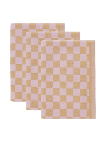 Butlers Küchentuch CHECKER STYLE 3er-Set in Beige / Rosa