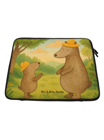 Mr. & Mrs. Panda Laptop Tasche Bären mit Hut Design ohne Spruch in Weiß