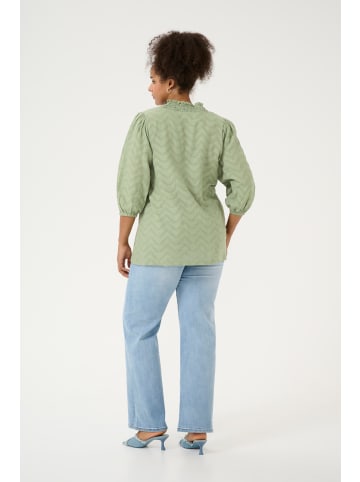 KAFFE curve Langarm-Bluse KCvitana in Oil Green
