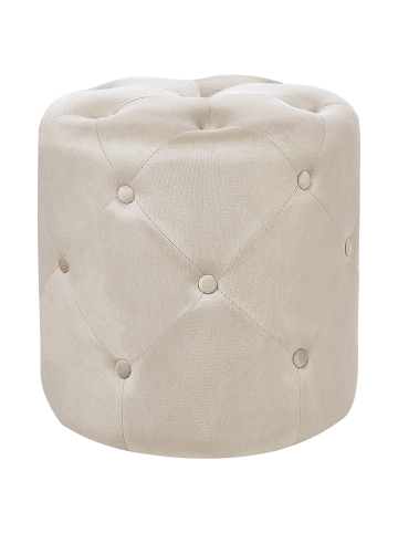 Beliani Pouf COROLLA in Weiß - (W) 40 x (H) 40 x (L) 40 cm