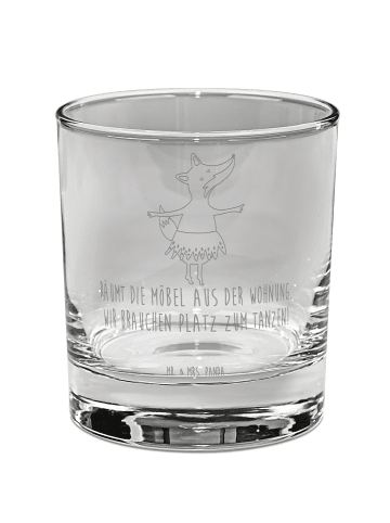 Trinkglas Fuchs Ballerina mit Spruch in Transparent