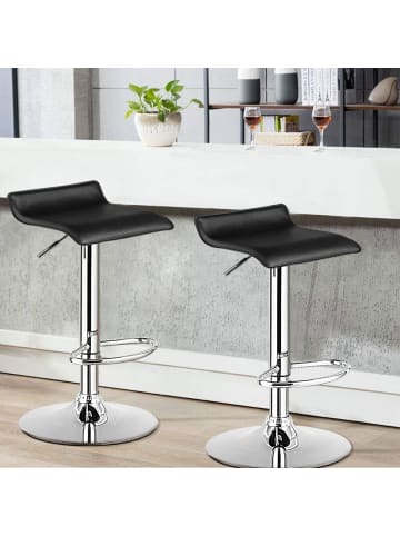 COSTWAY 2er Set Barhocker in Schwarz