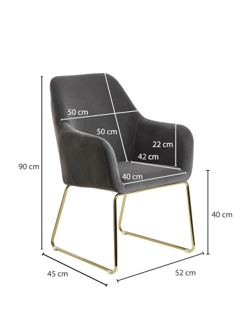 FineBuy Esszimmerstuhl "SV58824" in Schwarz / Dunkelgrau