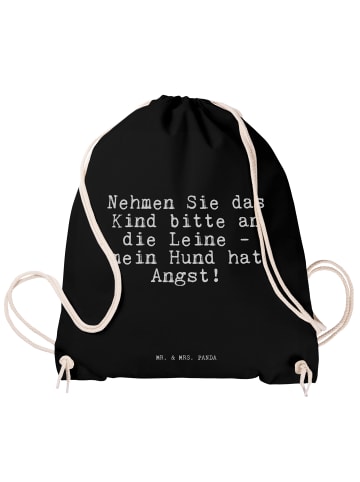 Mr. & Mrs. Panda Sportbeutel Nehmen Sie das Kind... mit Spruch in Schwarz