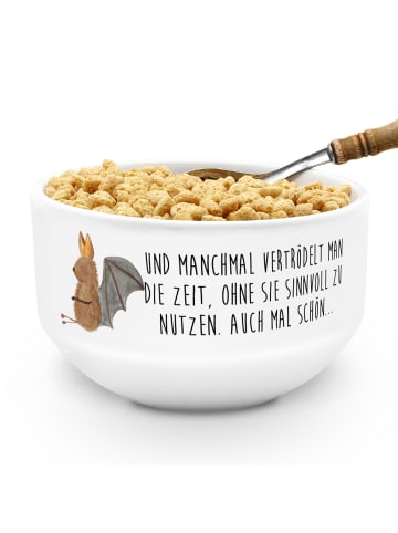 Mr. & Mrs. Panda Bowlschale Fledermaus Sitzen mit Spruch in Weiß