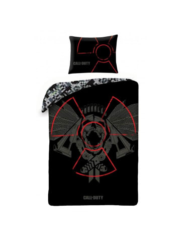 COFI 1453 Call Of Duty Bettwäsche Set aus Baumwolle Bettdeckenbezug 140 × 200 in Schwarz