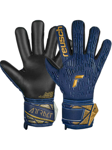 Reusch Torwarthandschuhe ATTRAKT FREEGEL SILVER in premium blue-gold-black