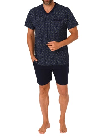 NORMANN Schlafanzug kurzarm Pyjama Shorty print - 68360 in marine