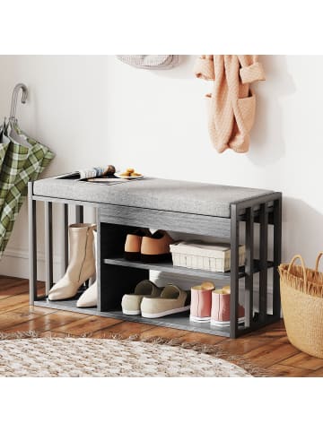 HOMCOM Schuhbank in Grau 86L x 30B x 45,4H cm