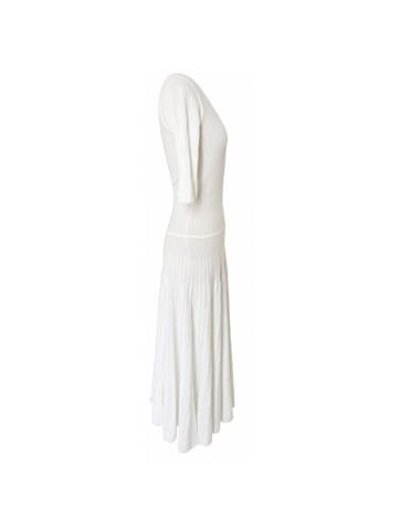 Malo Weiß Baumwolle Damen Kleid