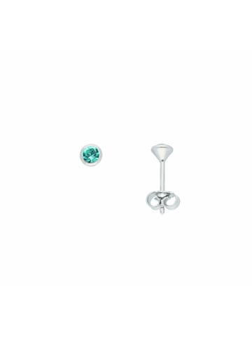 Adeliás Damen 925 Silber Ohrringe / Ohrstecker mit Zirkonia Ø 3 mm in grün