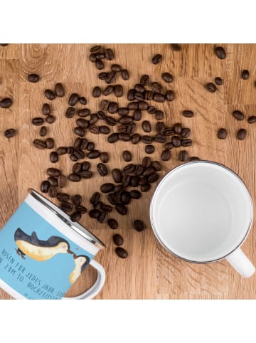 Mr. & Mrs. Panda Teetasse 10. Hochzeitstag Rosenhochzeit mit Spruch in Sky Blue