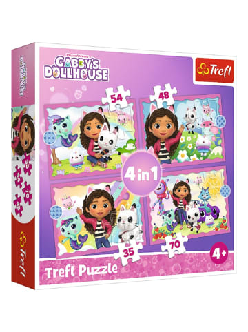 Gabby's Dollhouse 4-in-1 Puzzle Set – Vier zauberhafte Puzzles in einem in Schwarz