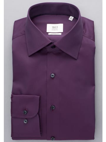 Eterna Langarm Hemd Comfort-Fit Gentle Shirt Twill in Purple