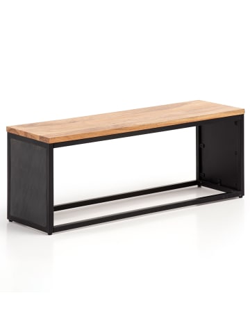 KADIMA DESIGN Sitzbank Akazie Massivholz / Steinoptik 120x45x35 cm Flurbank mit