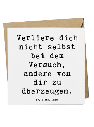 Mr. & Mrs. Panda Klappkarte Spruch Selbstzweifel vermeiden mit S... in Weiß
