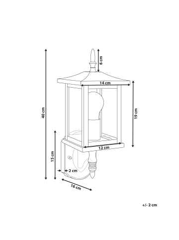 Beliani Wandleuchte für den Außenbereich ANDAM in Schwarz