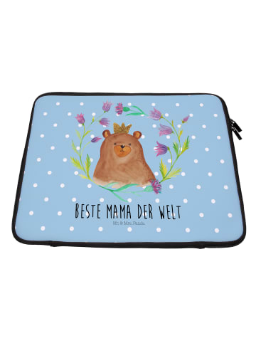 Mr. & Mrs. Panda Laptoptasche Bär Königin mit Spruch in Blau Pastell