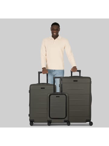 Police London 4 Rollen Kofferset 3-teilig mit Dehnfalte in cool olive