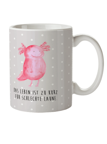 Mr. & Mrs. Panda Kindertasse Axolotl Glücklich mit Spruch in Grau Pastell