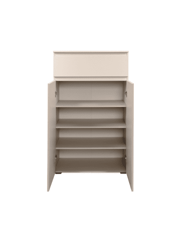 CALICOSY Schuhschrank ELVA in Beige - (W)80  x (H)131  x (L)40 cm