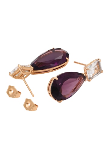 faina Women Drop Earrings in Rose Gold Purple