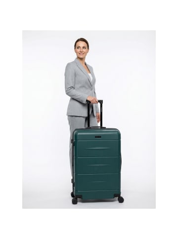Police London 4 Rollen Trolley 74 cm mit Dehnfalte in petrol