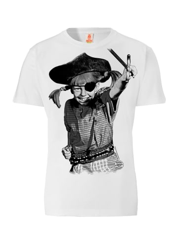 Logoshirt T-Shirt Pippi Langstrumpf – Pirat in weiss