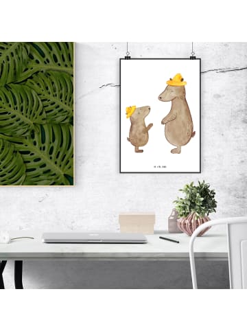 Mr. & Mrs. Panda Poster Bären mit Hut ohne Spruch in Weiß