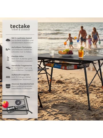 tectake Aluminium Klapptisch - faltbar, wetterfest, 90 x 52 x 47 - 70 cm