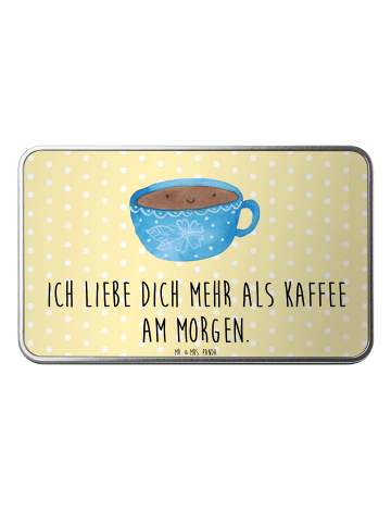 Mr. & Mrs. Panda Metalldose rechteckig Kaffee Tasse mit Spruch in Gelb Pastell