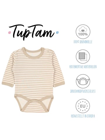 TupTam Unisex Langarm Body mit Aufdruck Spruch 5er Pack in grün/beige