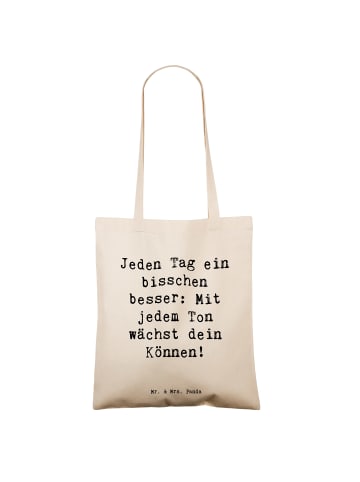 Mr. & Mrs. Panda Stofftragetasche Spruch Ein neues Musikinstrume... in Creme