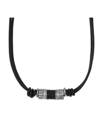 S. Oliver Edelstahl Halsschmuck Leder 45+5 cm