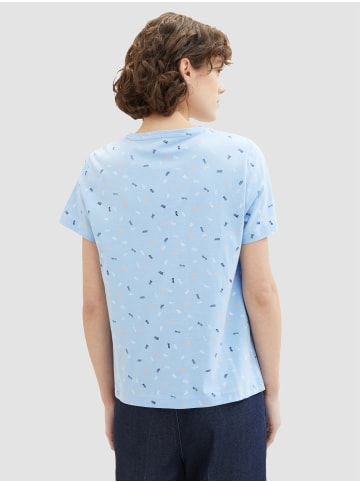 Tom Tailor Shirt 2er-Set Rundhals Kurzarm T-Shirt mit Print in Hellblau-2