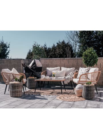 Beliani 4-tlg Sitzgruppe CORINTH II in Braun/Schwarz/Grau