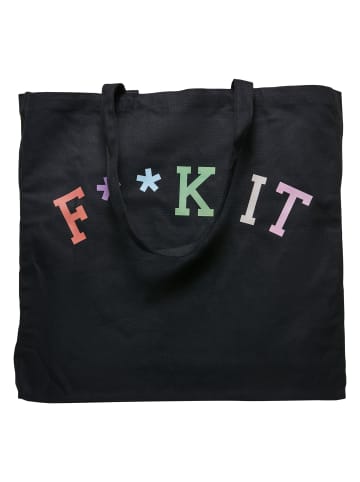 Mister Tee Mister Tee Unisex Fuck It Oversize Canvas Tote Bag in black